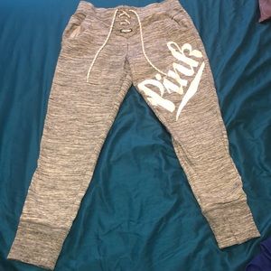 gray “pink” joggers